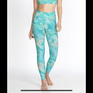 NWOT Johnny Was Calme Aqua Keys Paddle Pants Tie Dye Leggings Size XS